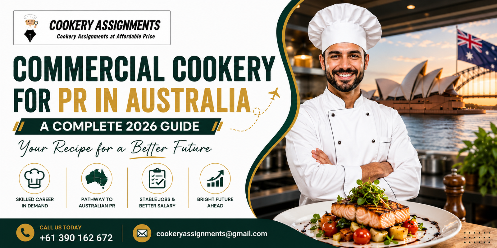 Commercial cookery student on the PR pathway in Australia