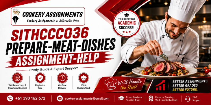 Chef preparing meat dishes for SITHCCC036