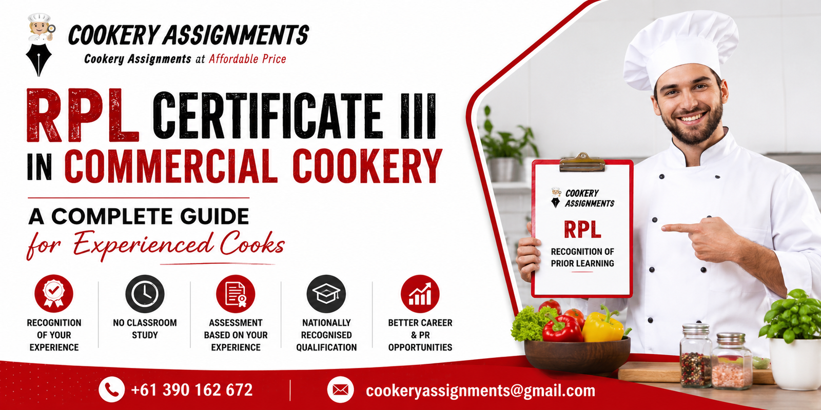 Experienced chef gathering evidence for RPL Certificate III in Commercial Cookery