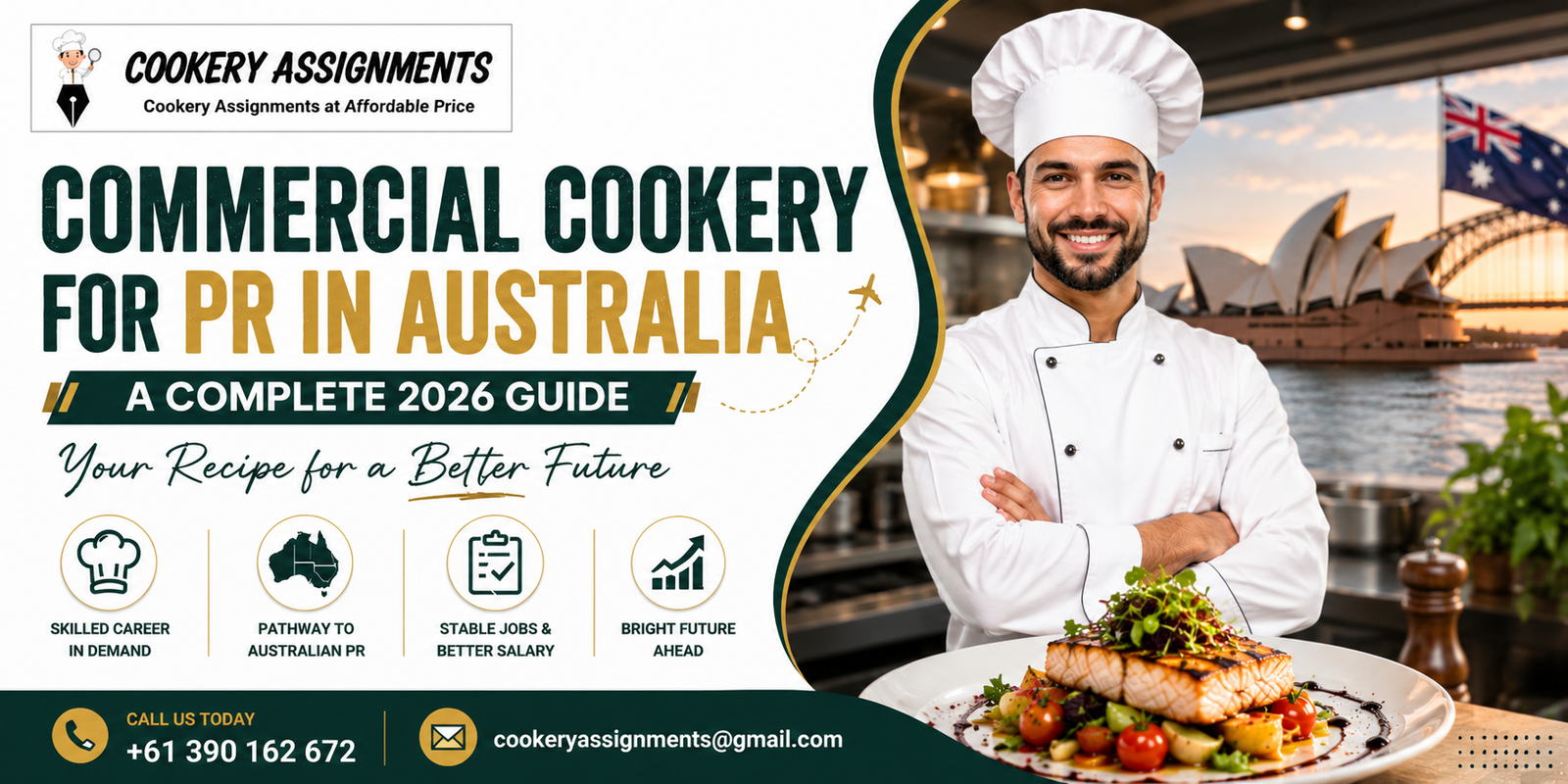 Commercial cookery student on the PR pathway in Australia