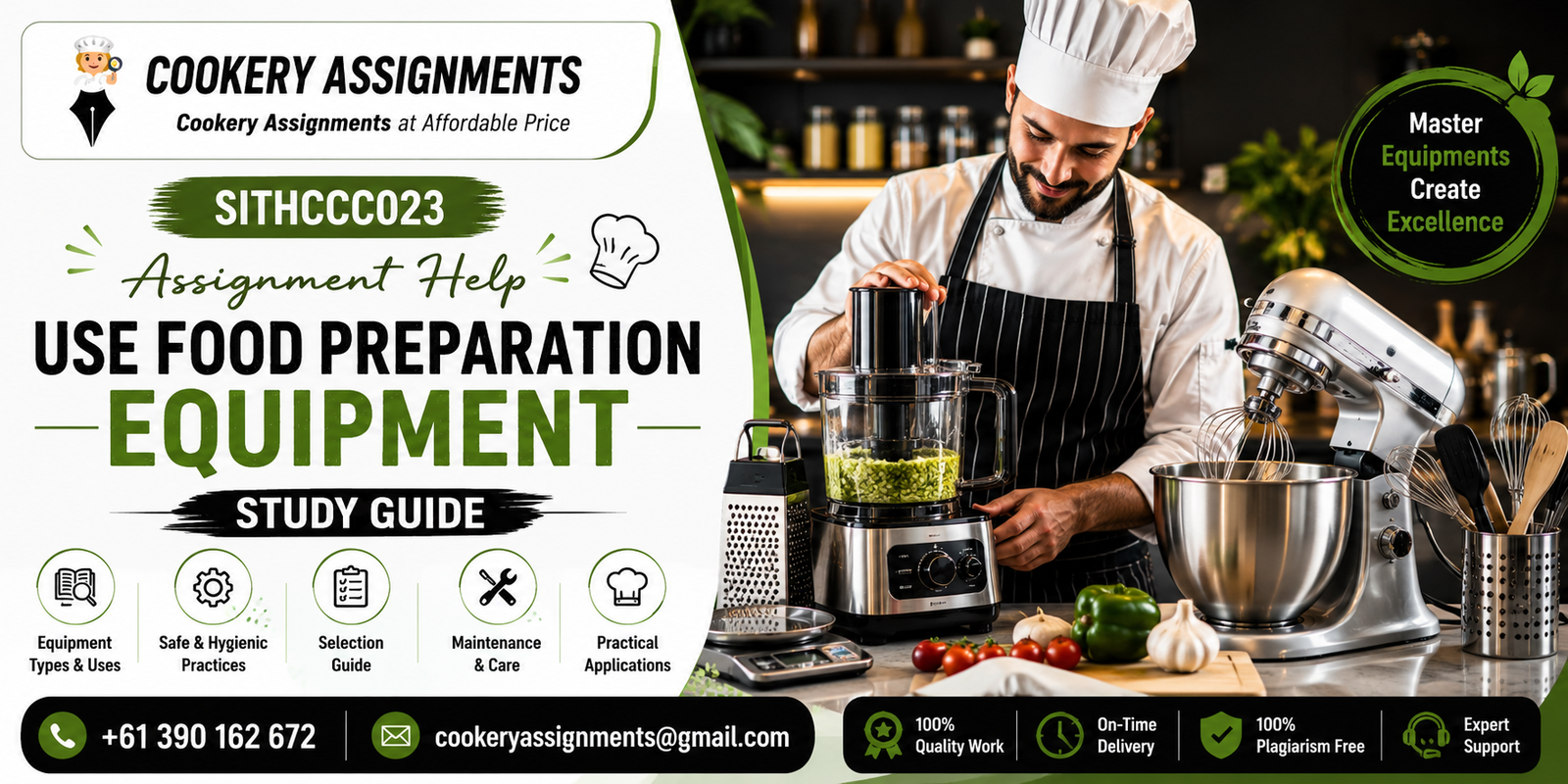 Commercial kitchen food preparation equipment used for SITHCCC023